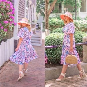 Kate Spade New York Daisy Garden Flutter Sleeve
Midi Dress